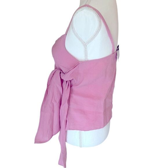 TopShop Barbie Pink Wrap Top Size 4 NWT - Picture 3 of 5